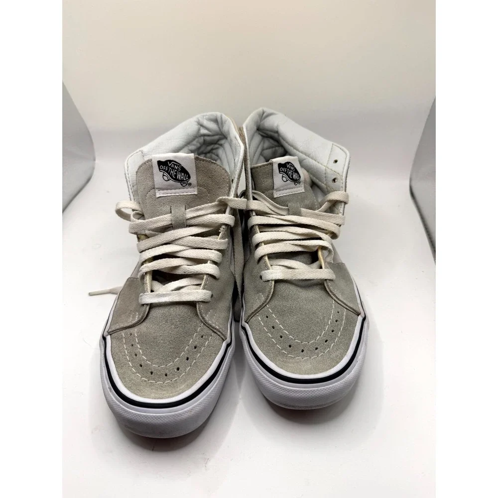 Vans Sk8-Hi Womens 7.5 Sneaker Gray Suede High Top Lace‎ Up Skateboard Shoes